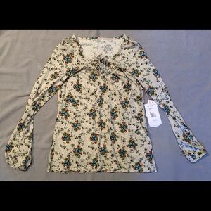 Long sleeve baby doll shirt with thumb holes